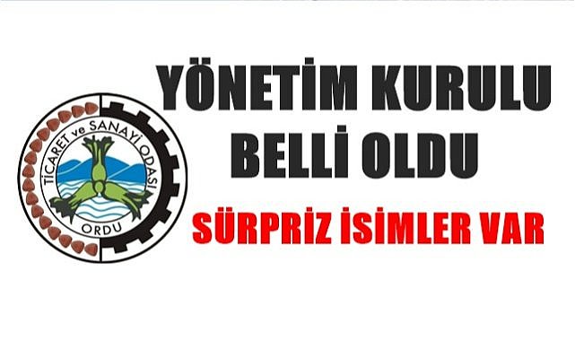 Ordu Ticaret ve Sanayi Odası'nda Yönetim kurulu belli oldu