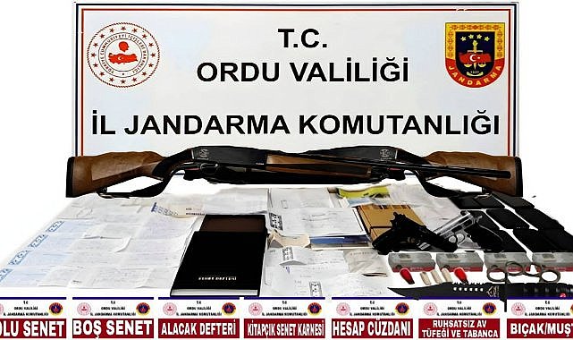 Ordu'da Dev Çek Operasyonu: Silahlar ve Dolandırıcılık Belgeleriyle 9 Gözaltı!