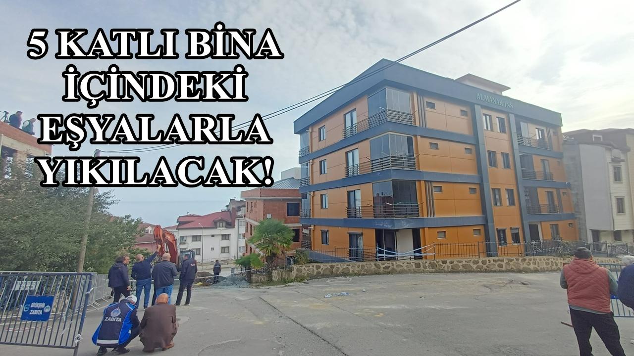 Altınordu'da Zemini Kayan Bina İçindeki Eşyalarla Birlikte Yıkılacak!