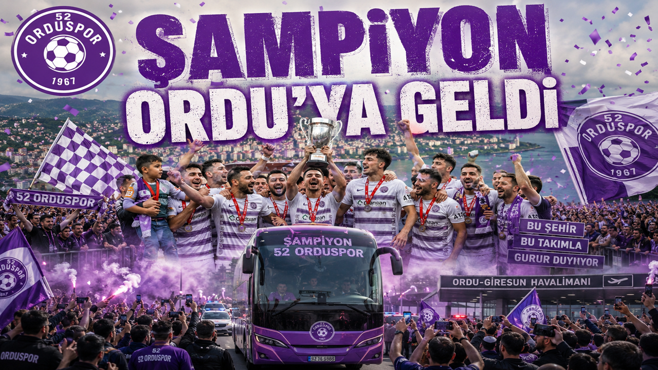 52 Orduspor Şampiyonluk Kupasıyla Ordu’ya Döndü