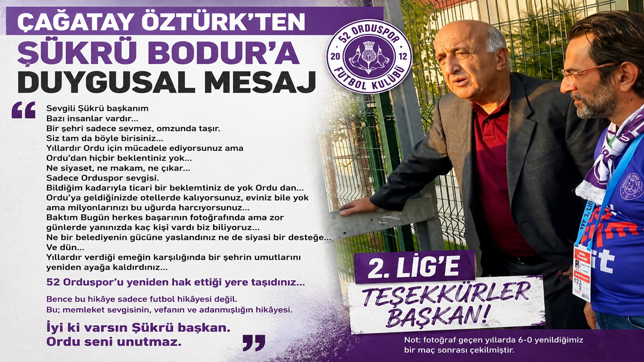 Çağatay Öztürk’ten Şükrü Bodur’a Duygusal Mesaj