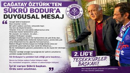 Çağatay Öztürk’ten Şükrü Bodur’a Duygusal Mesaj