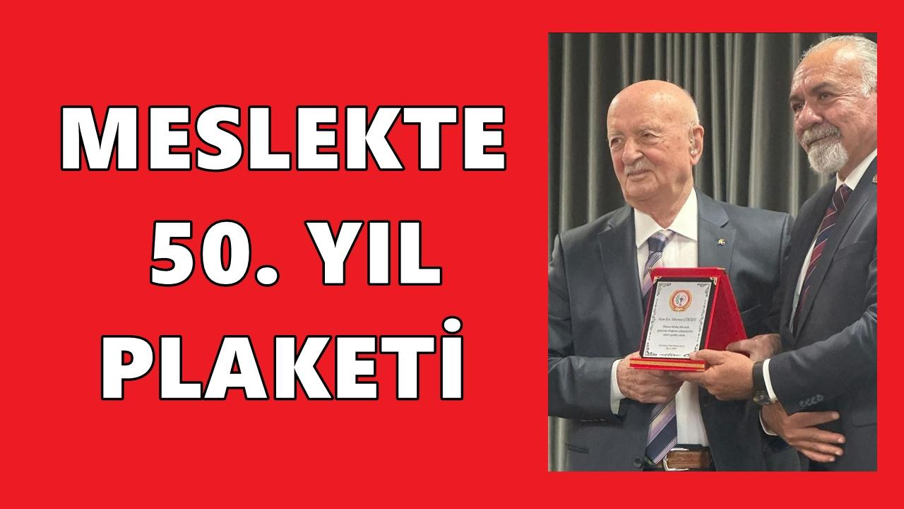 Fatsalı Eczacı Süleyman Çürüksu’ya Meslekte 50. Yıl Plaketi