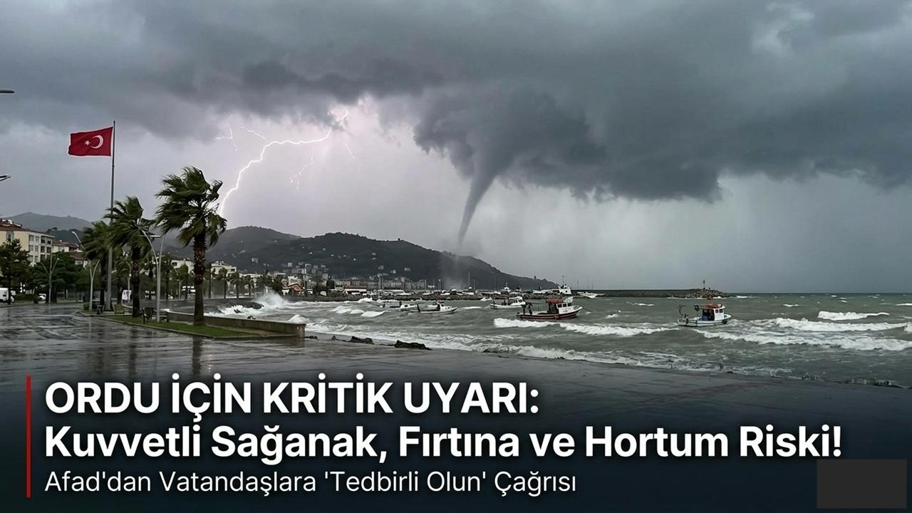 ORDU İÇİN KRİTİK UYARI: Kuvvetli Sağanak, Fırtına ve Hortum Riski!