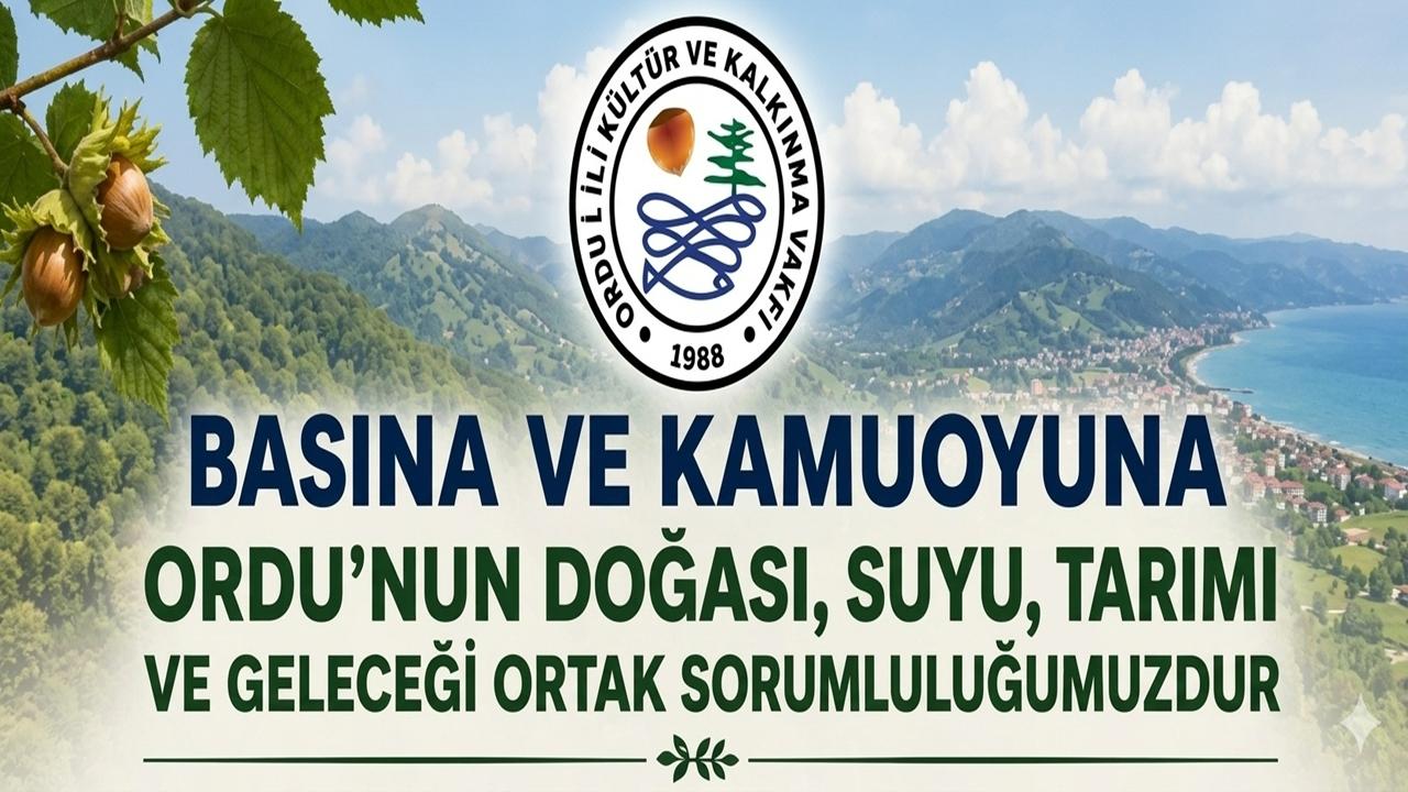 Ordu İli Kültür ve Kalkınma Vakfı’ndan Doğa ve Gelecek Vurgusu