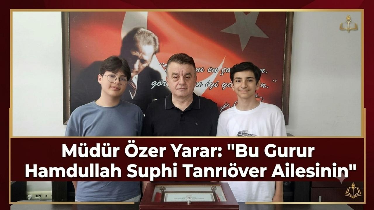 Müdür Özer Yarar: "Bu Gurur Hamdullah Suphi Tanrıöver Ailesinin"