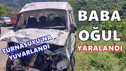 Ordu'da Minibüs Dereye Yuvarlandı: Baba ve Oğlu Yaralandı