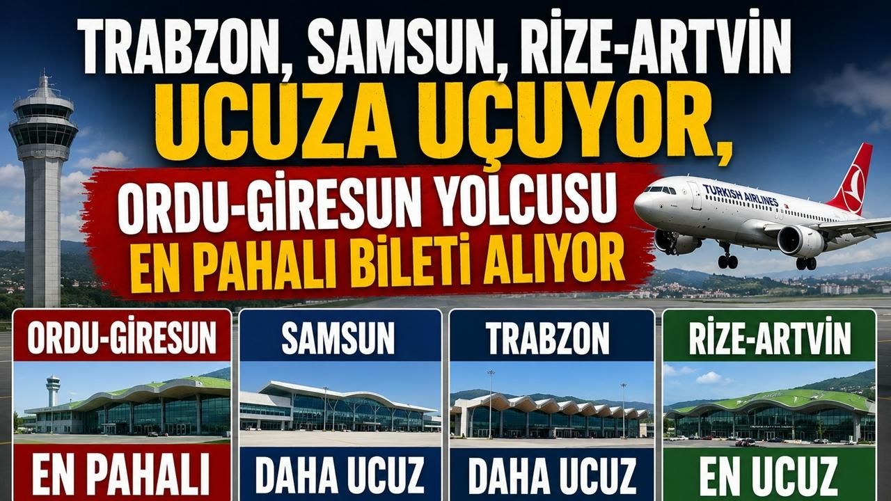 Trabzon, Samsun, Rize-Artvin Ucuza Uçuyor, Ordu-Giresun Yolcusu En Pahalı Bileti Alıyor