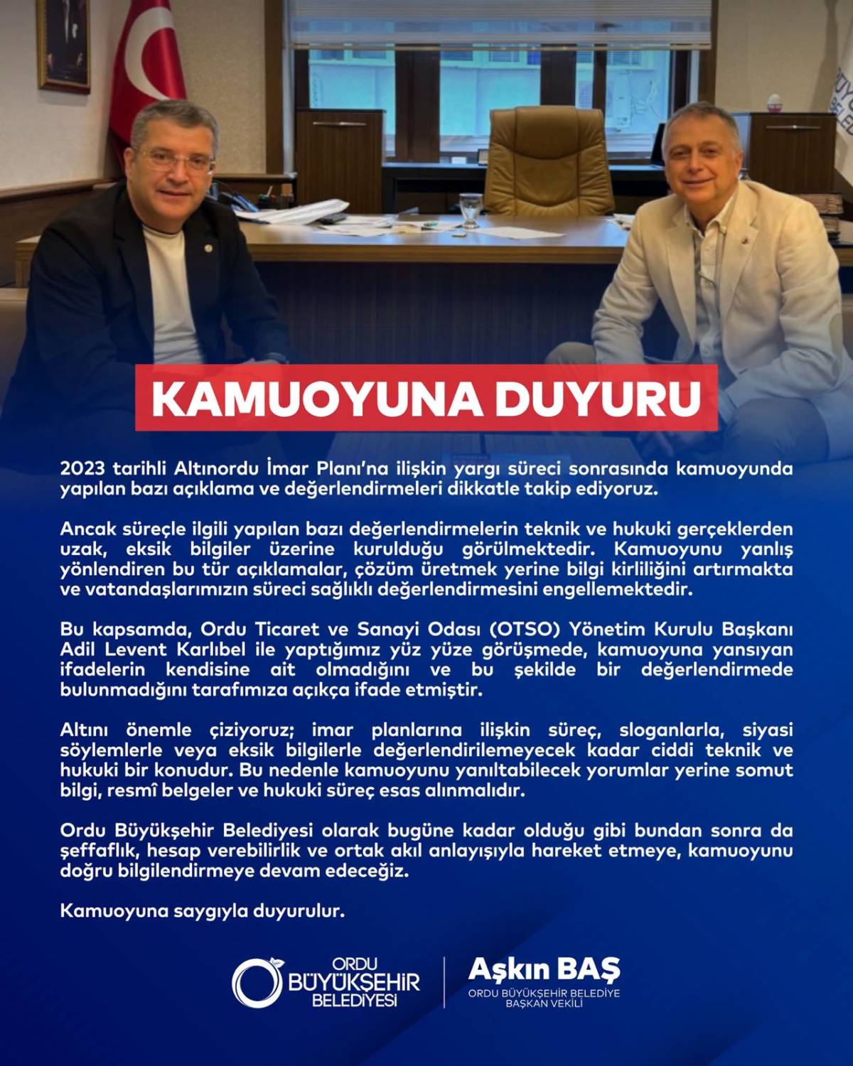 OTSO Başkanı Karlıbel'in İmar Planı Açıklamaları Tartışma Yarattı: Büyükşehir'den Yalanlama Geldi